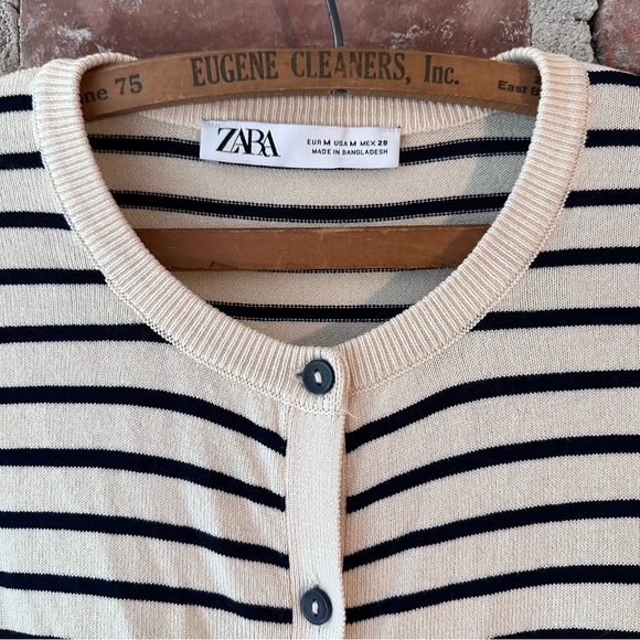Zara | Striped Fine Knit Cardigan - Picture 3 of 4